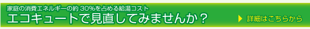 家庭の消費エネルギーの約30％を占める給湯コスト,
  エコキュートで見直してみませんか？